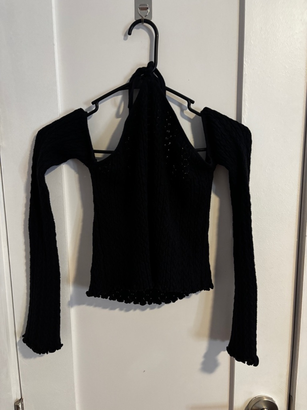 Garage Black Off-Shoulder Knit Top